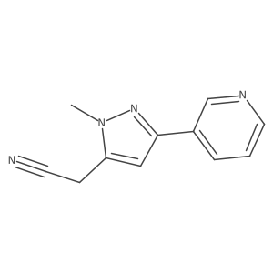 2-(1-methyl-3-(pyridin-3-yl)-1H-pyrazol-5-yl)acetonitrile结构式