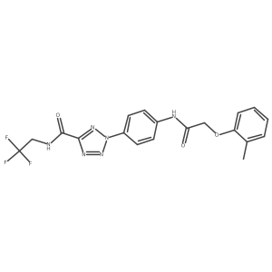 2-(4-(2-(o-tolyloxy)acetamido)phenyl)-N-(2,2,2-trifluoroethyl)-2H-tetrazole-5-carboxamide结构式
