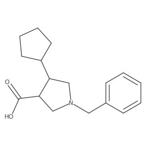 3-Pyrrolidinecarboxylic acid, 4-cyclopentyl-1-(phenylmethyl)-, (3S,4S)- Structure