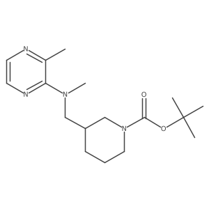 tert-Butyl 3-((methyl(3-methylpyrazin-2-yl)amino)methyl)piperidine-1-carboxylate结构式