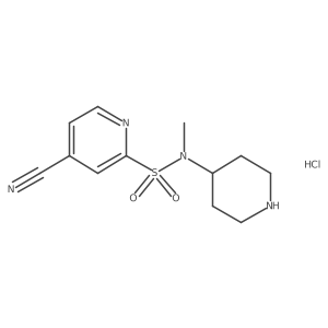 4-cyano-N-methyl-N-(piperidin-4-yl)pyridine-2-sulfonamide hydrochloride结构式