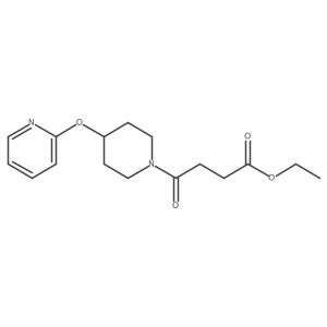 Ethyl 4-oxo-4-(4-(pyridin-2-yloxy)piperidin-1-yl)butanoate结构式
