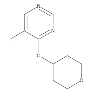 5-Iodo-4-((tetrahydro-2H-pyran-4-yl)oxy)pyrimidine Structure