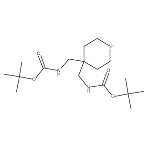 tert-Butyl N-{[4-({[(tert-butoxy)carbonyl]amino}methyl)piperidin-4-yl]methyl}carbamate Structure