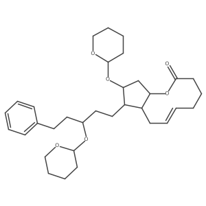 (8aR,9R,10R,11aS,Z)-9-((3R)-5-phenyl-3-((tetrahydro-2H-pyran-2-yl)oxy)pentyl)-10-((tetrahydro-2H-pyran-2-yl)oxy)-4,5,8,8a,9,10,11,11a-octahydrocyclopenta[b]oxecin-2(3H)-one Structure