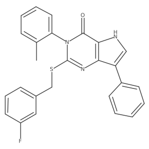2-((3-fluorobenzyl)thio)-7-phenyl-3-(o-tolyl)-3H-pyrrolo[3,2-d]pyrimidin-4(5H)-one Structure