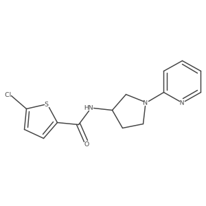 5-chloro-N-(1-(pyridin-2-yl)pyrrolidin-3-yl)thiophene-2-carboxamide结构式