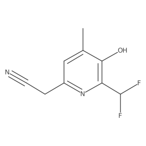 2-(Difluoromethyl)-3-hydroxy-4-methylpyridine-6-acetonitrile Structure