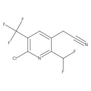 2-(6-Chloro-2-(difluoromethyl)-5-(trifluoromethyl)pyridin-3-yl)acetonitrile Structure