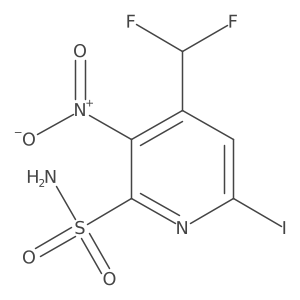 4-(Difluoromethyl)-6-iodo-3-nitropyridine-2-sulfonamide结构式