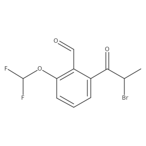 CC(Br)C(=O)c1cccc(OC(F)F)c1C=O结构式