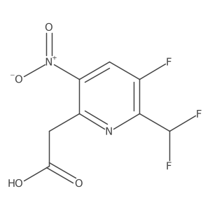 2-(Difluoromethyl)-3-fluoro-5-nitropyridine-6-acetic acid结构式