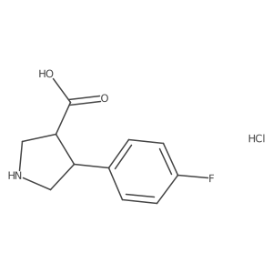 Trans-4-(4-Fluorophenyl)pyrrolidine-3-carboxylic acid hydrochloride结构式