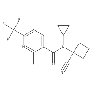 N-(1-Cyanocyclobutyl)-N-cyclopropyl-2-methyl-6-(trifluoromethyl)pyridine-3-carboxamide结构式