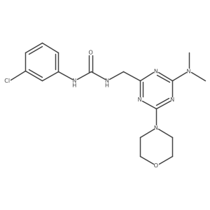 1-(3-Chlorophenyl)-3-((4-(dimethylamino)-6-morpholino-1,3,5-triazin-2-yl)methyl)urea结构式