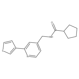 N-((2-(thiophen-3-yl)pyridin-4-yl)methyl)cyclopentanecarboxamide Structure