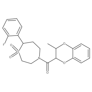 (7-(2-Fluorophenyl)-1,1-dioxido-1,4-thiazepan-4-yl)(3-methyl-2,3-dihydrobenzo[b][1,4]dioxin-2-yl)methanone Structure