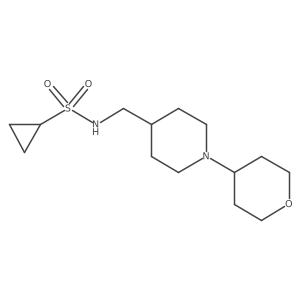 N-((1-(tetrahydro-2H-pyran-4-yl)piperidin-4-yl)methyl)cyclopropanesulfonamide结构式