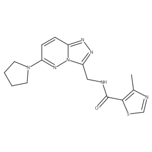 4-methyl-N-((6-(pyrrolidin-1-yl)-[1,2,4]triazolo[4,3-b]pyridazin-3-yl)methyl)thiazole-5-carboxamide Structure