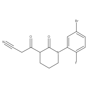 3-[1-(5-Bromo-2-fluorophenyl)-2-oxopiperidin-3-yl]-3-oxopropanenitrile结构式