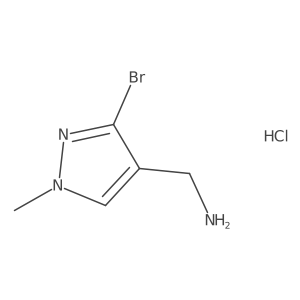 (3-Bromo-1-methyl-1H-pyrazol-4-yl)methanamine hydrochloride结构式