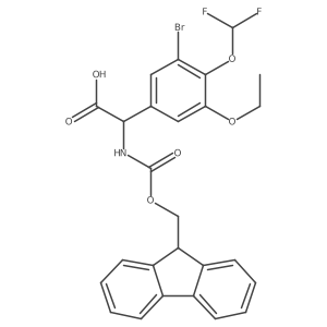 2-[3-bromo-4-(difluoromethoxy)-5-ethoxyphenyl]-2-({[(9H-fluoren-9-yl)methoxy]carbonyl}amino)acetic acid结构式