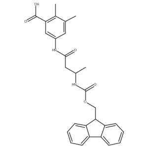 5-[(3S)-3-({[(9H-fluoren-9-yl)methoxy]carbonyl}amino)butanamido]-2,3-dimethylbenzoic acid结构式