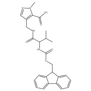 4-{[(2S)-2-({[(9H-fluoren-9-yl)methoxy]carbonyl}amino)-3-methylbutanamido]methyl}-1-methyl-1H-pyrazole-5-carboxylic acid Structure