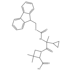 1-[2-cyclopropyl-2-({[(9H-fluoren-9-yl)methoxy]carbonyl}amino)propanoyl]-3,3-dimethylazetidine-2-carboxylic acid Structure
