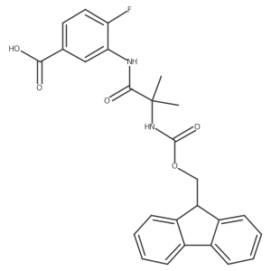 3-[2-({[(9H-fluoren-9-yl)methoxy]carbonyl}amino)-2-methylpropanamido]-4-fluorobenzoic acid Structure