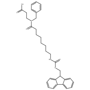 3-[N-benzyl-8-({[(9H-fluoren-9-yl)methoxy]carbonyl}amino)octanamido]propanoic acid Structure