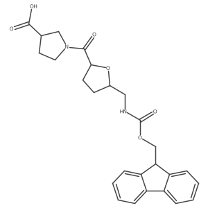 1-{5-[({[(9H-fluoren-9-yl)methoxy]carbonyl}amino)methyl]oxolane-2-carbonyl}pyrrolidine-3-carboxylic acid Structure
