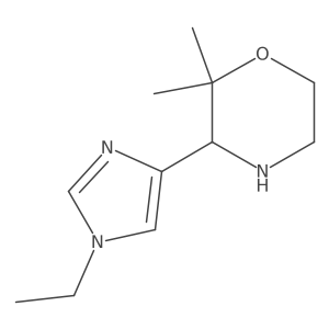 3-(1-ethyl-1H-imidazol-4-yl)-2,2-dimethylmorpholine结构式