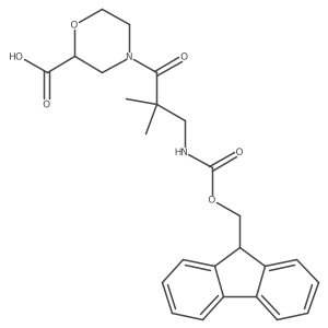 4-[3-({[(9H-fluoren-9-yl)methoxy]carbonyl}amino)-2,2-dimethylpropanoyl]morpholine-2-carboxylic acid结构式