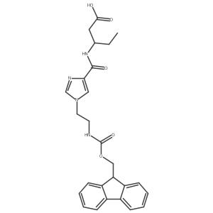 3-({1-[2-({[(9H-fluoren-9-yl)methoxy]carbonyl}amino)ethyl]-1H-imidazol-4-yl}formamido)pentanoic acid Structure