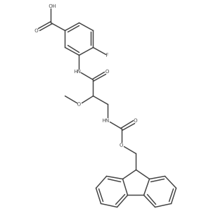 3-[3-({[(9H-fluoren-9-yl)methoxy]carbonyl}amino)-2-methoxypropanamido]-4-fluorobenzoic acid Structure