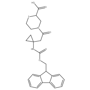 4-{2-[1-({[(9H-fluoren-9-yl)methoxy]carbonyl}amino)cyclopropyl]acetyl}thiomorpholine-2-carboxylic acid结构式
