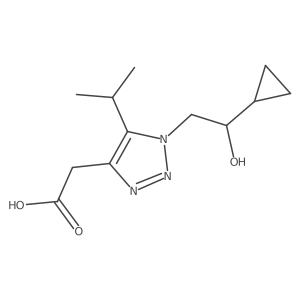 2-[1-(2-cyclopropyl-2-hydroxyethyl)-5-(propan-2-yl)-1H-1,2,3-triazol-4-yl]acetic acid Structure