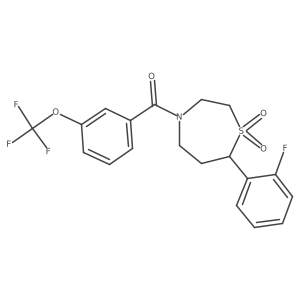 (7-(2-Fluorophenyl)-1,1-dioxido-1,4-thiazepan-4-yl)(3-(trifluoromethoxy)phenyl)methanone Structure