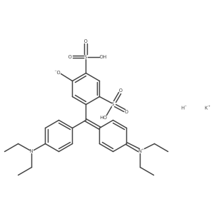 4-{[4-(Diethylamino)phenyl](5-hydroxy-2,4-disulfophenyl)methylidene}-N,N-diethylcyclohexa-2,5-dien-1-iminium potassium结构式