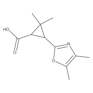 rac-(1R,3R)-3-(dimethyl-1,3-oxazol-2-yl)-2,2-dimethylcyclopropane-1-carboxylic acid结构式