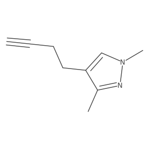4-(but-3-yn-1-yl)-1,3-dimethyl-1H-pyrazole结构式