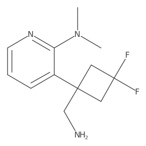 3-[1-(aminomethyl)-3,3-difluorocyclobutyl]-N,N-dimethylpyridin-2-amine结构式