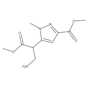 methyl 5-(3-amino-1-methoxy-1-oxopropan-2-yl)-1-methyl-1H-pyrazole-3-carboxylate结构式