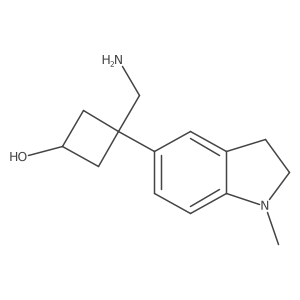 3-(aminomethyl)-3-(1-methyl-2,3-dihydro-1H-indol-5-yl)cyclobutan-1-ol结构式