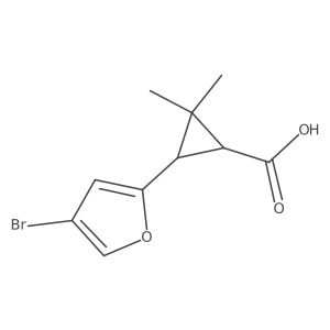 3-(4-Bromofuran-2-yl)-2,2-dimethylcyclopropane-1-carboxylic acid结构式