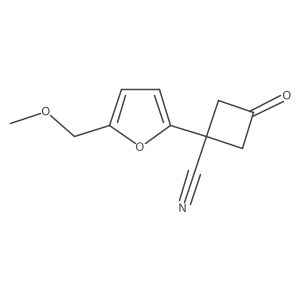1-[5-(Methoxymethyl)furan-2-yl]-3-oxocyclobutane-1-carbonitrile Structure