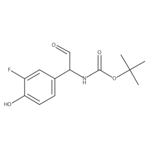 tert-butyl N-[1-(3-fluoro-4-hydroxyphenyl)-2-oxoethyl]carbamate结构式