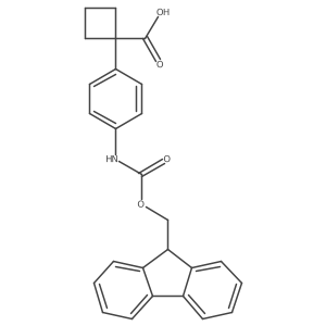 1-[4-(9H-Fluoren-9-ylmethoxycarbonylamino)phenyl]cyclobutane-1-carboxylic acid结构式