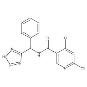 4,6-Dichloro-N-[phenyl(2H-tetrazol-5-yl)methyl]pyridine-3-carboxamide Structure
